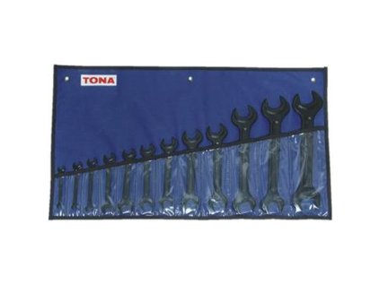 Sada klíčů plochých oboustranných 12-dílná, 5,5-32mm, černé, v pouzdře Tona Expert E114040