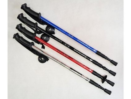 Trekingová teleskopická hole s odpružením 67 - 125cm, bílé