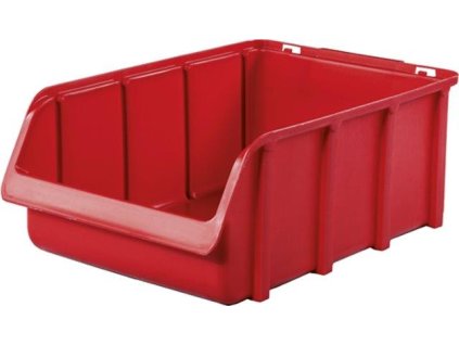 Plastový box 490x308x188 mm, stohovatelný, červený