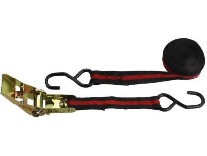 Upínací popruh-kurta 5m s háky a račnou,pevnost 150kg