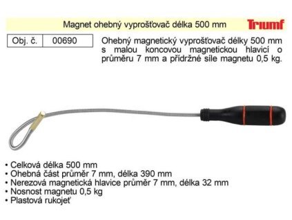 Ohebný vyprošťovač 500mm s magnetem, nosnost 500g