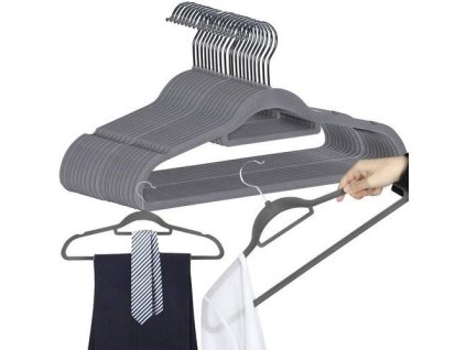 Ramínka se sametovým potahem 20 ks, šedá, Ruhhy