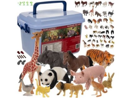 Sada figurek Zvířata v ZOO 48 ks v boxu, Kruzzel