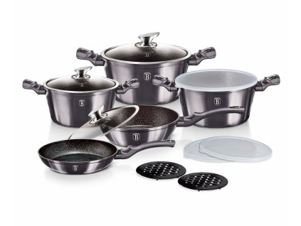 BERLINGERHAUS Sada nádobí s mramorovým povrchem 13 ks Carbon PRO Line BH-6886