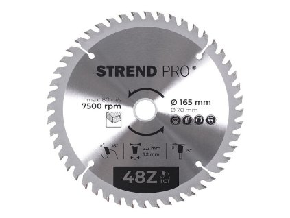 Kotouč pilový s plátky TCT 165x2,2x20 mm 48T, na dřevo