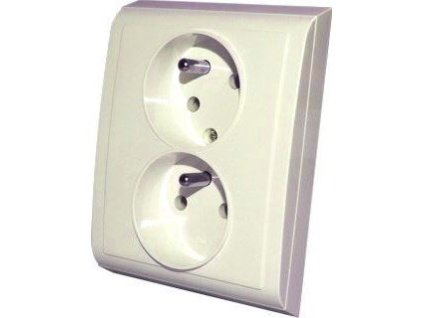 Dvojzásuvka 230V/10A pod omítku PRAKTIK 4FN 150 88.915 slonová kost