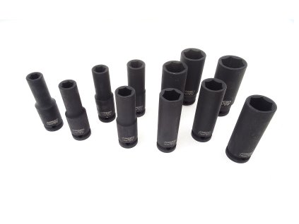 Nástrčné hlavice úderové, prodloužené, 1/2", 6-hranné, velikosti 8-36 mm - JONNESWAY