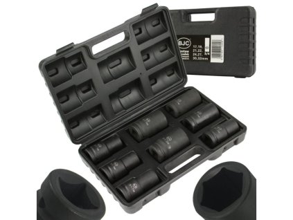 Nástrčné rázové hlavice 3/4", 17-32mm, sada 8ks BJC