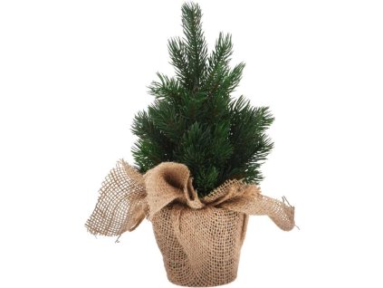 HOMESTYLING Vánoční dekorace stromek v jutovém pytli 30 cm KO-317910020