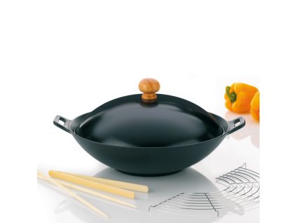 KELA Wok litinový 36 cm s příslušenstvím sada 5 ks KL-77943