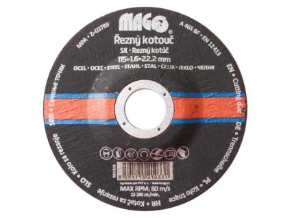 Řezný kotouč na kov 115 x 1,6 x 22,2 mm MAGG