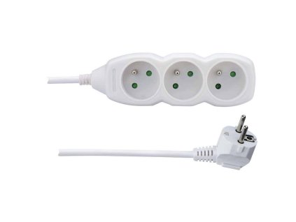 Přívod prodlužovací, 5m / 250V, 3 zásuvky bez vypínače