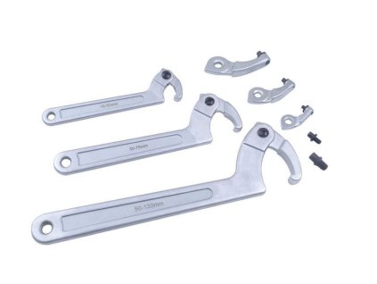 Hákové kloubové "C" klíče, 35 - 120 mm, sada 8 dílů - QUATROS QS80422