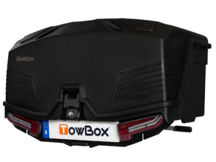 Přepravní box na tažné zařízení TowBox V5 Swing L, černý, výklopný