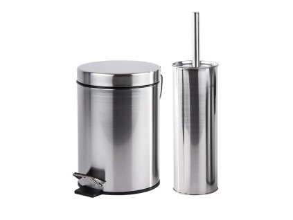 EXCELLENT HOUSEWARE Odpadkový koš na wc + wc štětka s držákem nerez KO-170481400