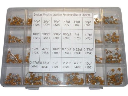 10pF/50V - 10uF/25V - sada keramických kondenzátorů, celkem 600ks