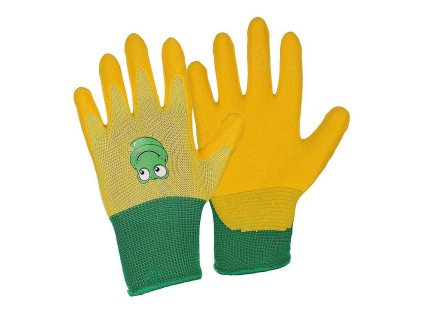 Dětské povrstvené rukavice DRAGO žluté, v. 05"