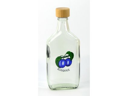 Láhev sklo  500ml BACKSTEIN s víčkem ŠVESTKA