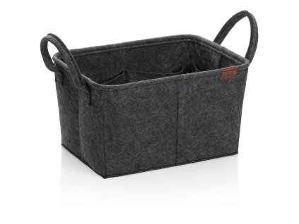 KELA Koš Fay 35x25 cm  filc tmavě šedá KL-24463