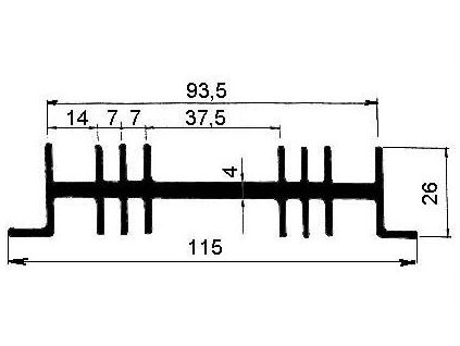 Chladič Al ZH0136 115x26x100mm