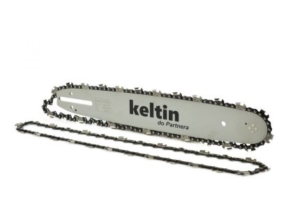 Vodící lišta na řetězové pily a 2 řetězy 14" 3/8" 1,3mm 52z KELTIN