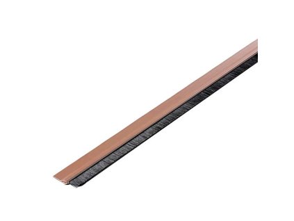 Lišta dveřní PVC - kartáč, hnědá, 100cm