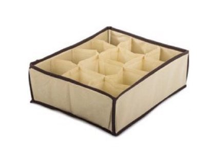 Organizér na spodní prádlo, ponožky - 16 přihrádek, béžový