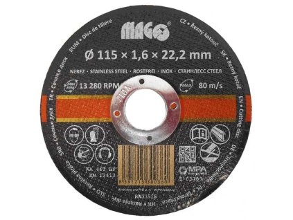 Kotouč řezný na nerez 115 x 1,6 x 22,2 mm MAGG