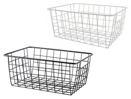 Kovový koš, bílý