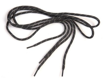 Tkaničky ploché černo-šedé, 125cm