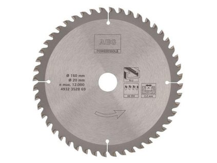 Kotouč AEG pro okružní pilu 165x20x2,8mm, 52 zubů