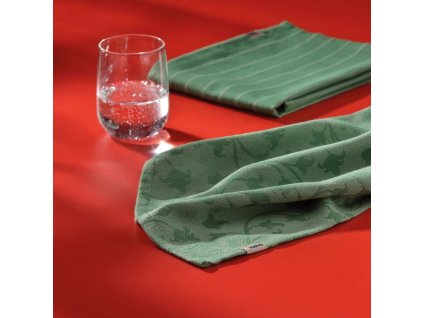 KELA Zástěra Cora 100% bavlna světle zelené/zelené pruhy 80,0x67,0cm KL-12815