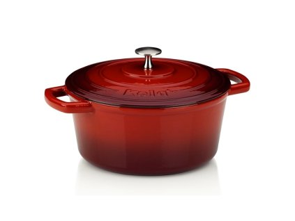 KELA Pekáč litinový s poklicí CALIDO 24 cm červená KL-11941