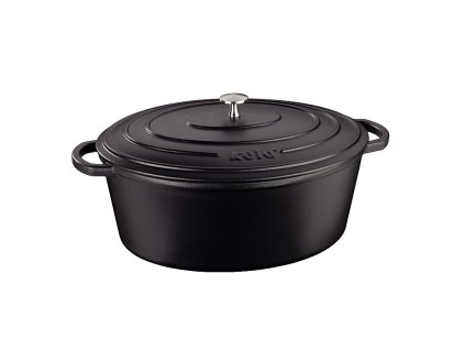 KELA Pekáč litinový s poklicí CALIDO 36x29 cm černá KL-12474