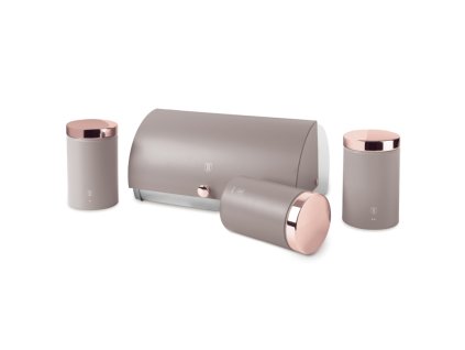 BERLINGERHAUS Chlebník a sada dóz na potraviny 4 ks Taupe Collection BH-6834