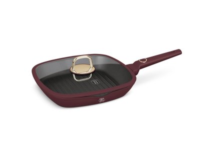 BERLINGERHAUS Pánev grilovací s titanovým povrchem a poklicí 28 cm Leonardo Collection BH-8037
