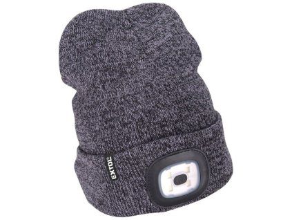 Čepice s čelovkou 4 x 45 lm USB nabíjení šedá/černá EXTOL LIGHT