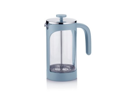 KELA Konvice na čaj a kávu frenchpress kouřově modrá 1l KL-10988