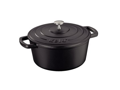 KELA Pekáč litinový s poklicí CALIDO 24 cm černá KL-12471