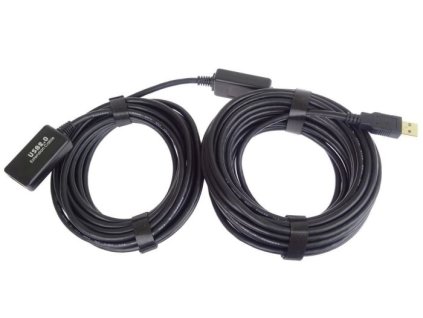 Kabel USB-A male / USB-A female 2.0, délka 10m, včetně repeateru