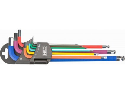 Sada metrických zástrčných klíčů IMBUS 1,5-10mm 9ks kulička color NEO tools