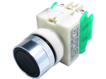 Tlačítko Y090-11BN, OFF-(ON) 2.pólové, 250V/6A černé