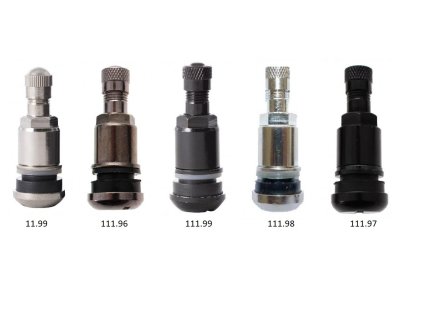 Bezdušové ventily TR, stříbrné nebo černé, různé druhy, pro osobní auta - Ferdus