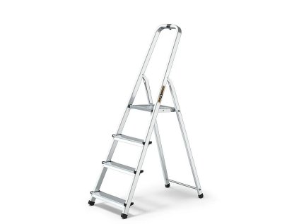 Schůdky hliníkové Drabest, 125kg, 4 stupně, s háčkem
