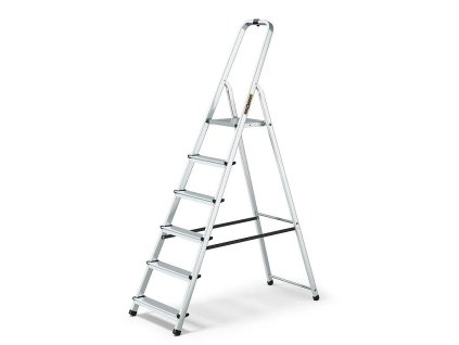 Schůdky hliníkové Drabest, 125kg, 6 stupňů, s háčkem