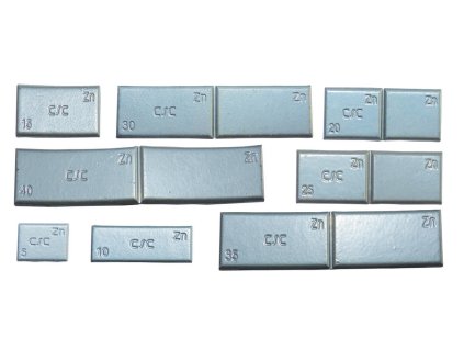 Závaží samolepící zinkové ZNC, šedý lak, různé hmotnosti