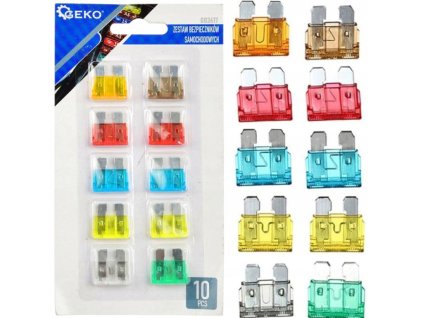 Pojistky automobilové standart, sada 10ks GEKO