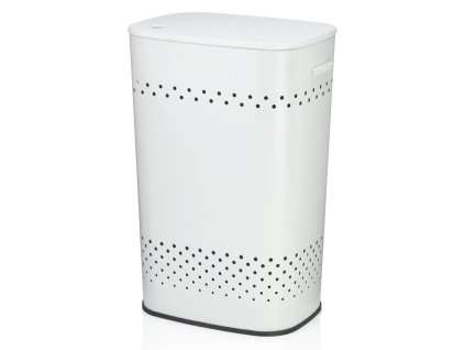 KELA Koš na prádlo sedací Malaga kovový bílý 39,5x29,5x57,5cm KL-23963