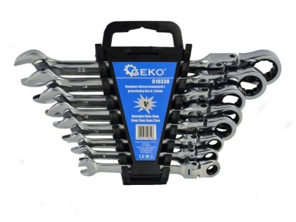 Klíče ráčnové očkoploché s kloubem 8ks 8-22mm GEKO