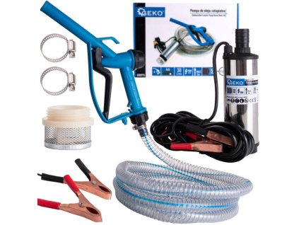 Mini čerpadlo na naftu 12V, s čerpací pistolí a hadicí GEKO